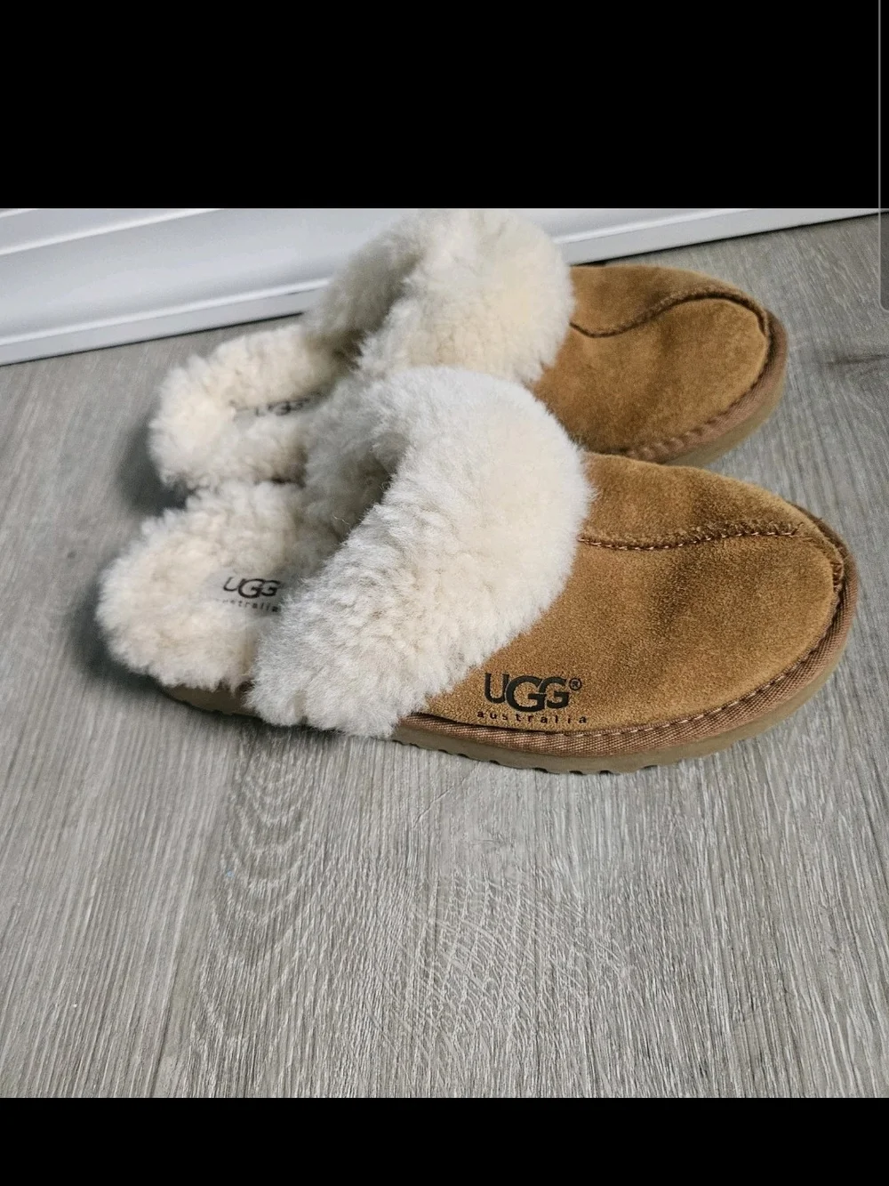 UGG Kids Cozy II Slipper Chestnut Suede Shearling Fur Mule 5236 Size 3 Kids US
